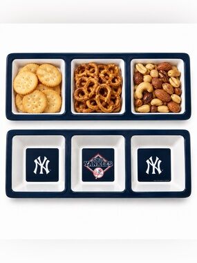 New Era Navy & White New York Yankees Triple Snack Server
